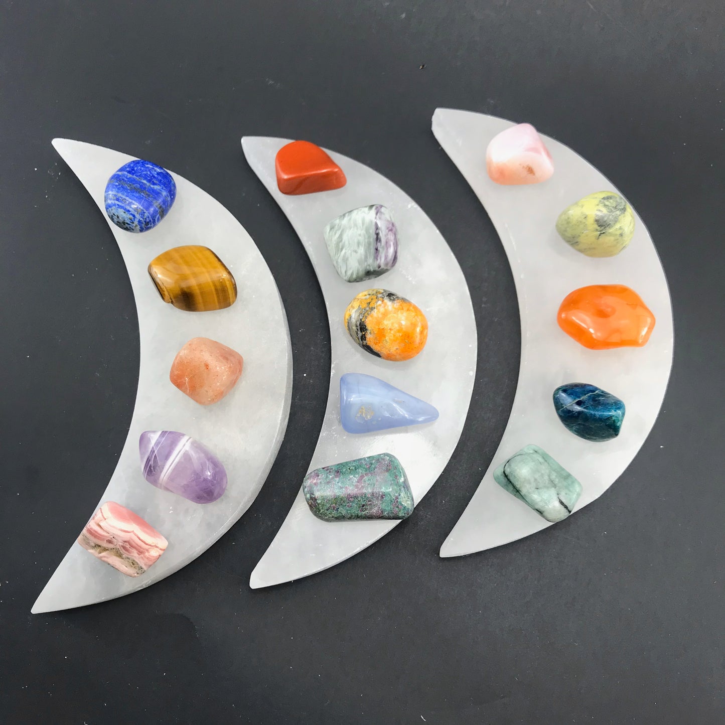 Large Selenite Moon, Selenite Moon, Selenite Charging Plate