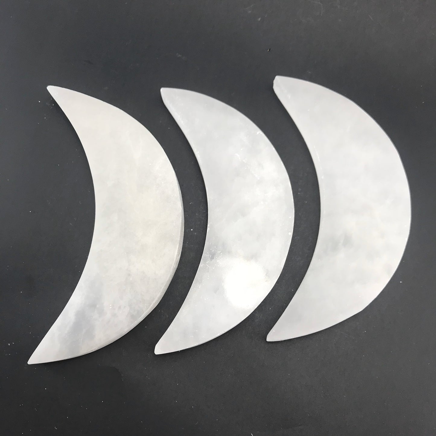 Large Selenite Moon, Selenite Moon, Selenite Charging Plate