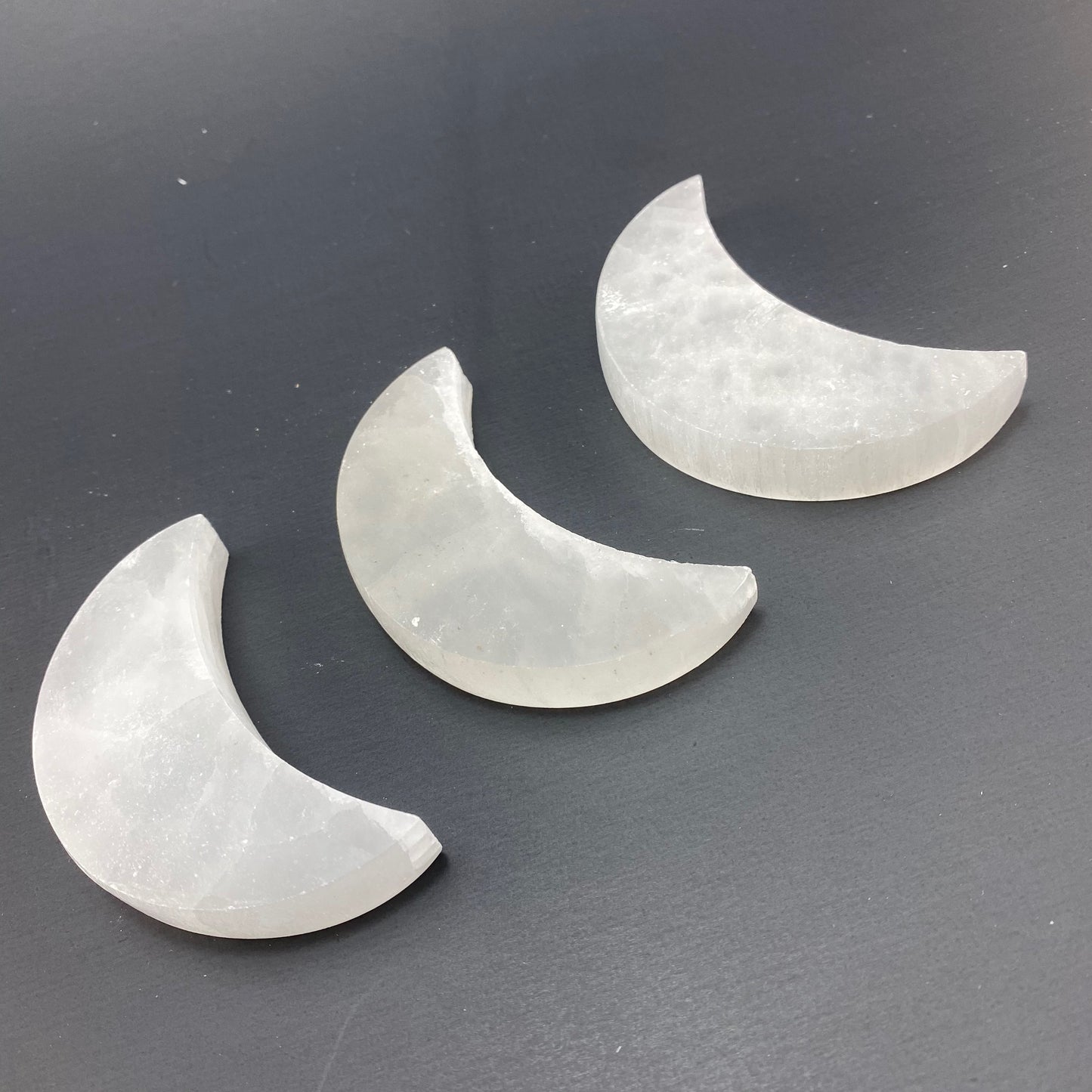 Selenite Flat Moon, Small Selenite Moon, Selenite Flat Moon, Polished Selenite Moon