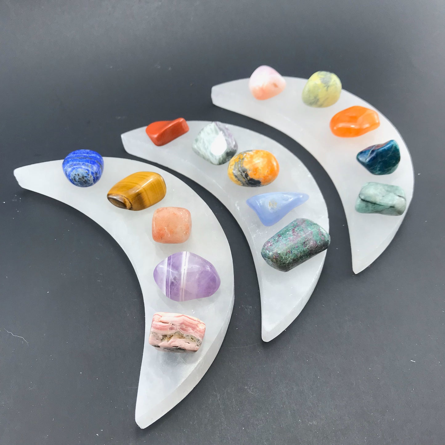 Large Selenite Moon, Selenite Moon, Selenite Charging Plate