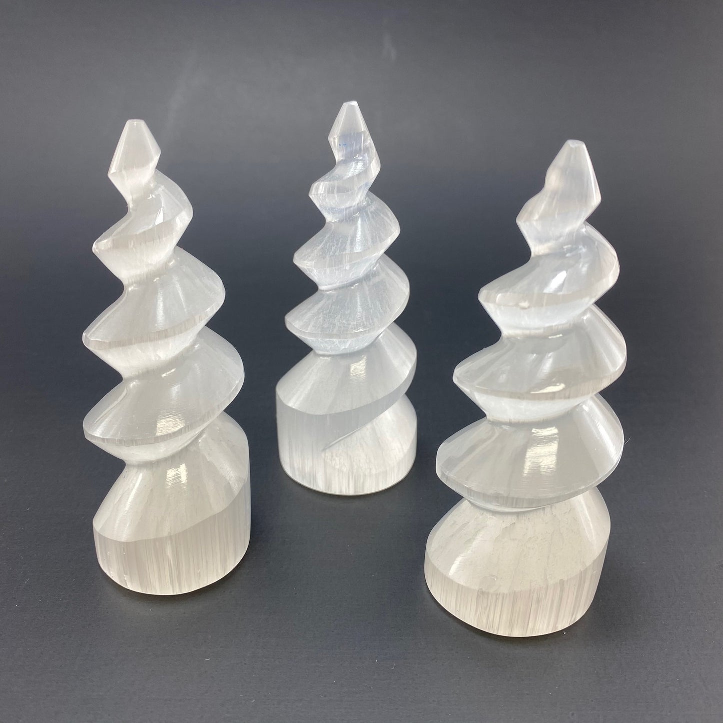Mini Selenite Spiral, Polished Selenite Spiral, Selenite Unicorn Spiral, Selenite Swirl