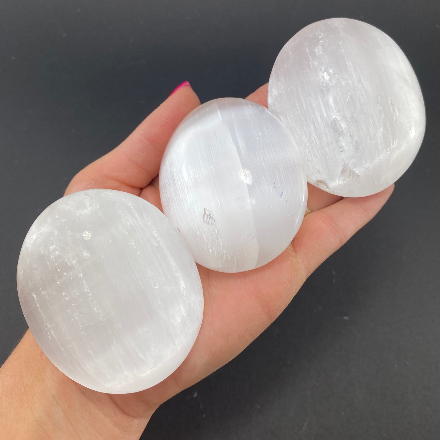 Selenite Palm Stone