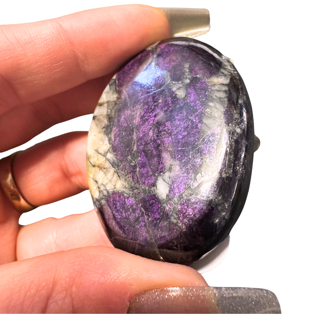 Purpurite Palm Stone