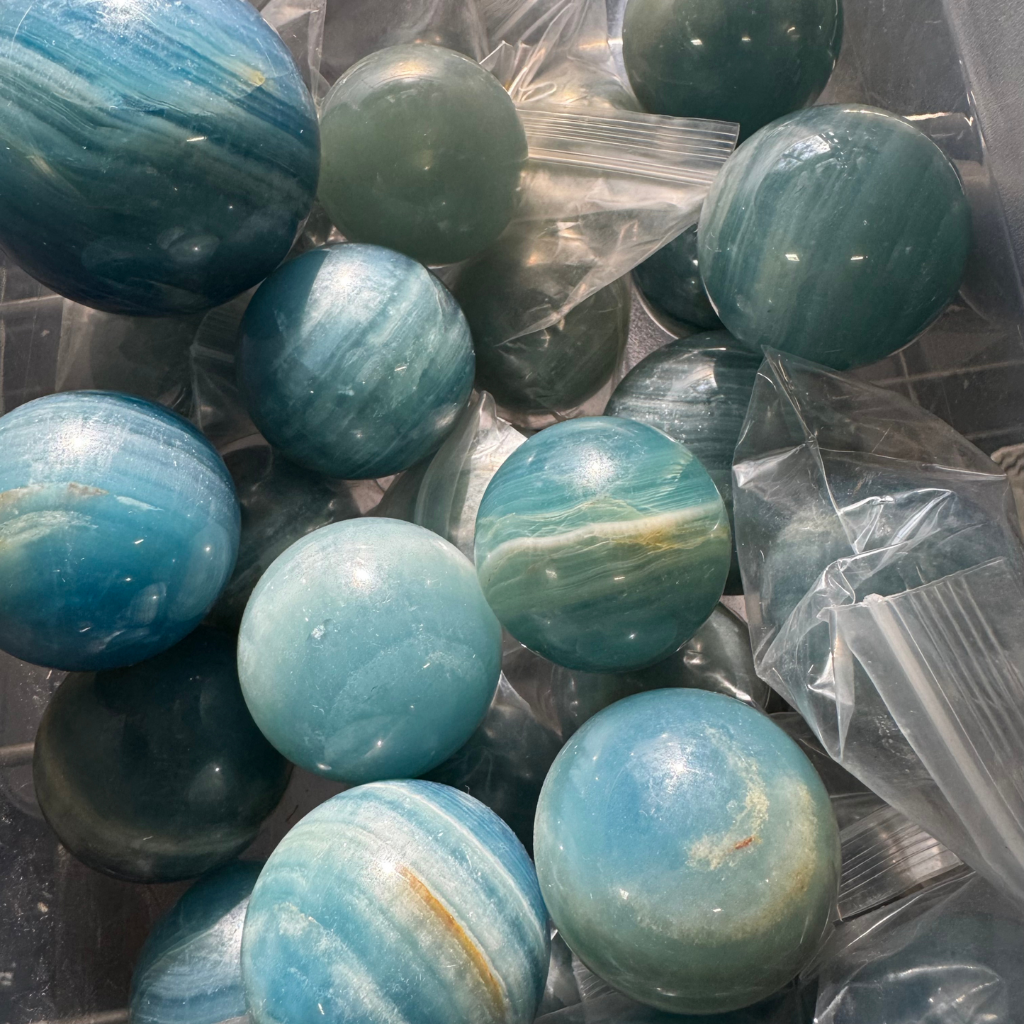 1lb Blue Onyx Spheres