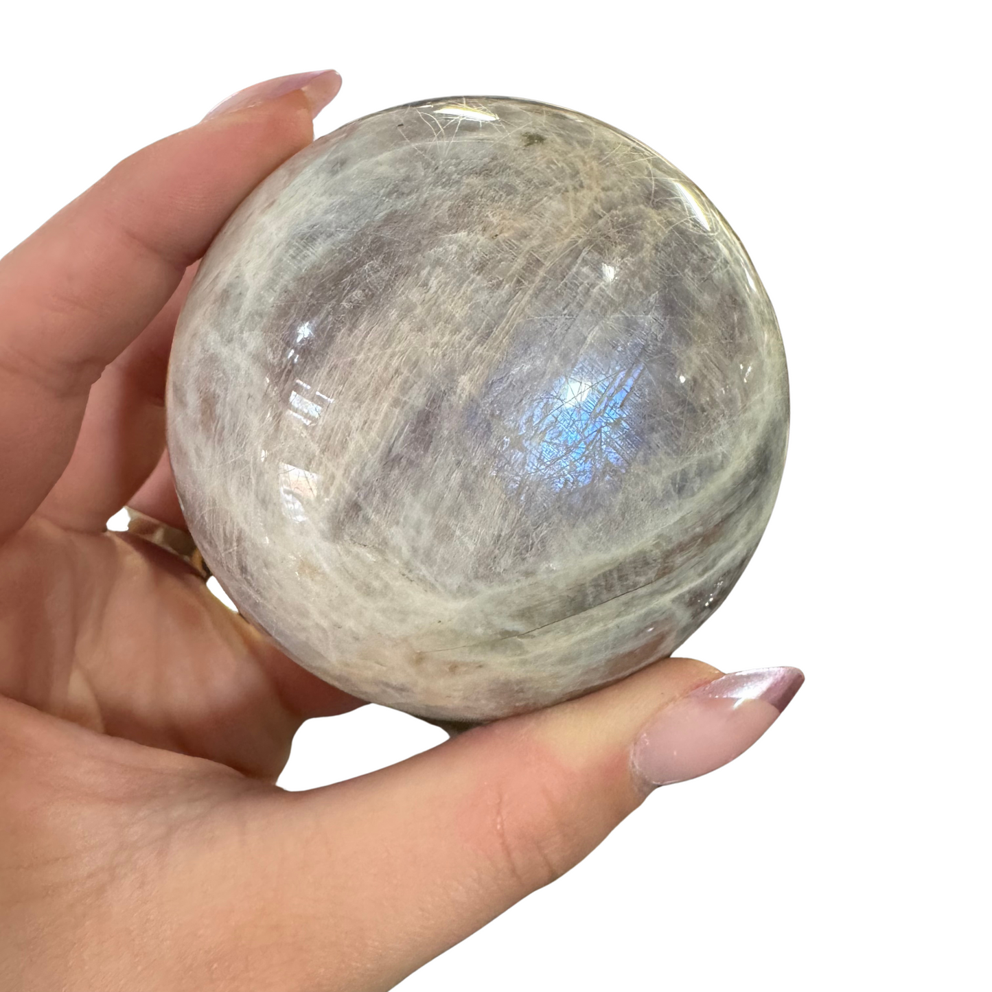 1lb Blue Flash Moonstone Spheres