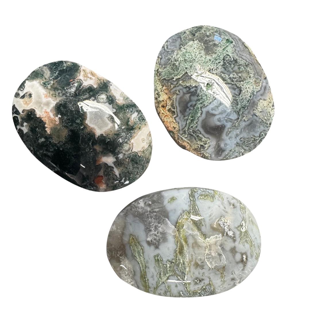 Moss Agate Palm Stone