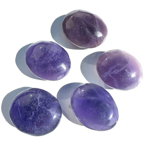 Purple Fluorite Palm Stone