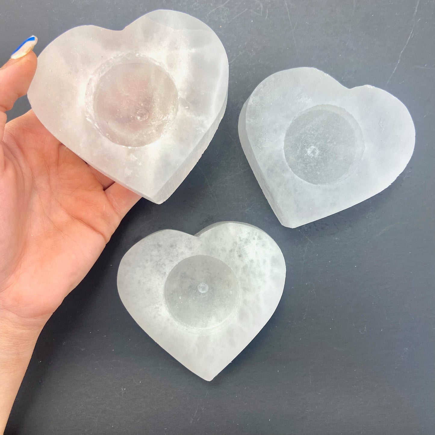 Selenite Heart Candle Holder, Satin Spar Candle Holder, Heart Tea Light Holder, Selenite Tea Light Holder