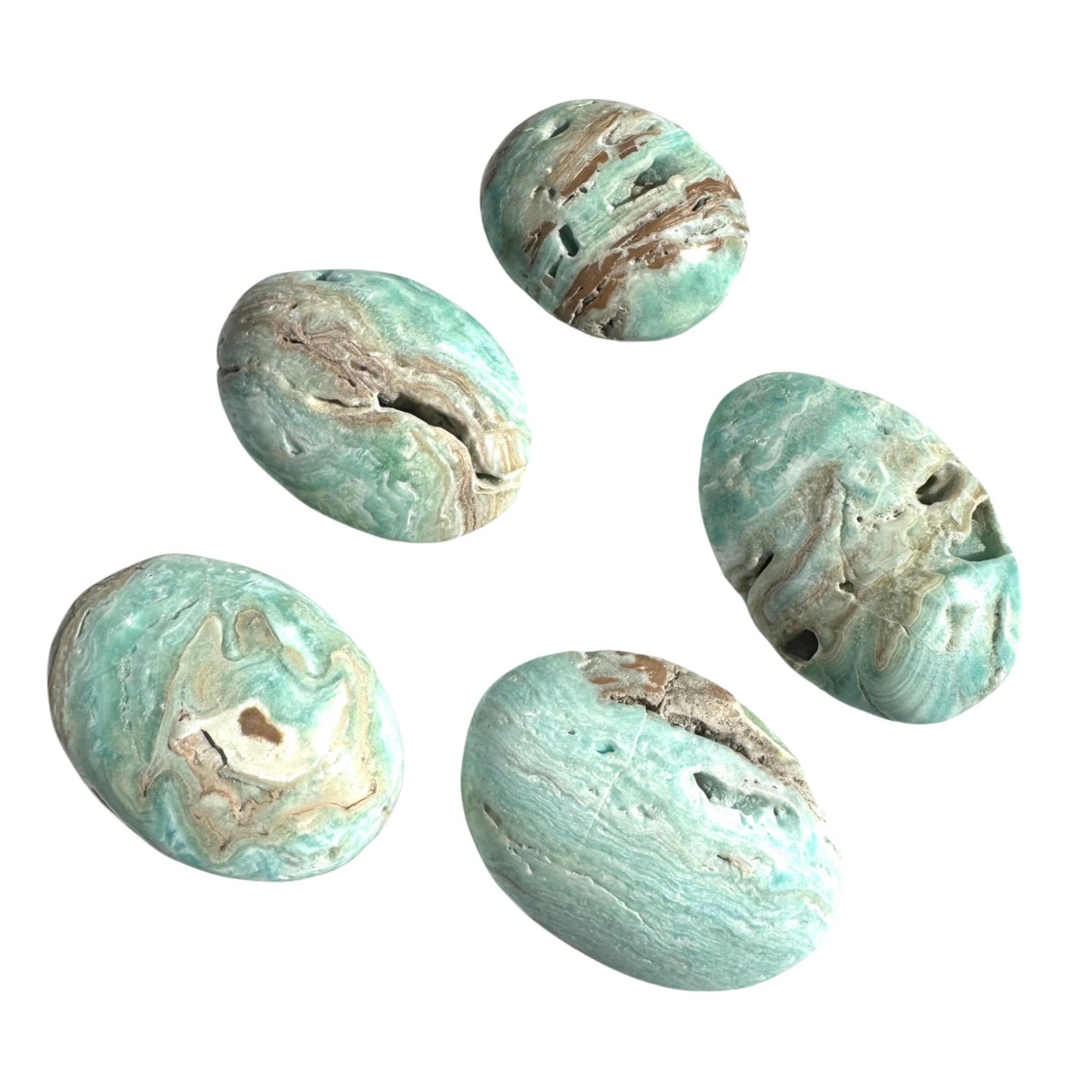 Blue Aragonite Palm Stone