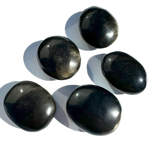 Goldsheen Obsidian Palm Stone