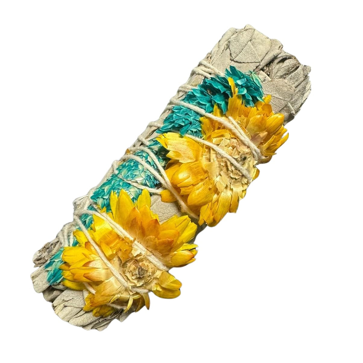 Sage Bundle - White Sage with Yellow and Blue Flower