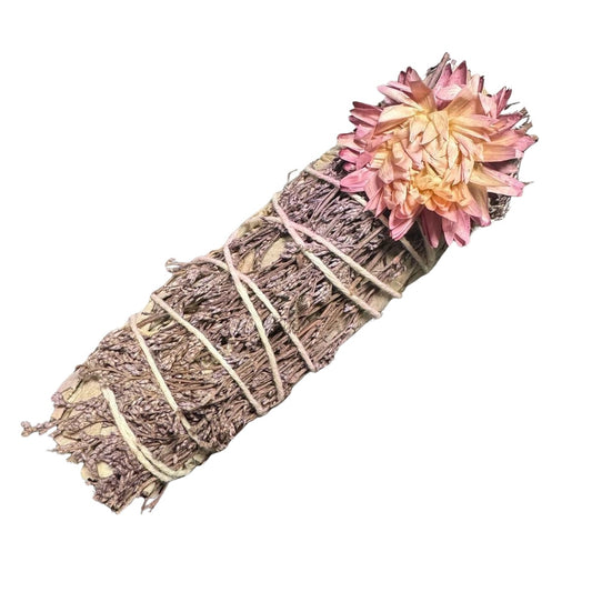 Sage Bundle - White Sage with Lavender and Pink Flower