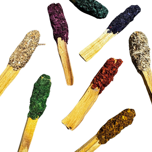 3pc Palo Santo Herb Stick - Herb Dipped Palo Santo Stick - Palo Santo Pop