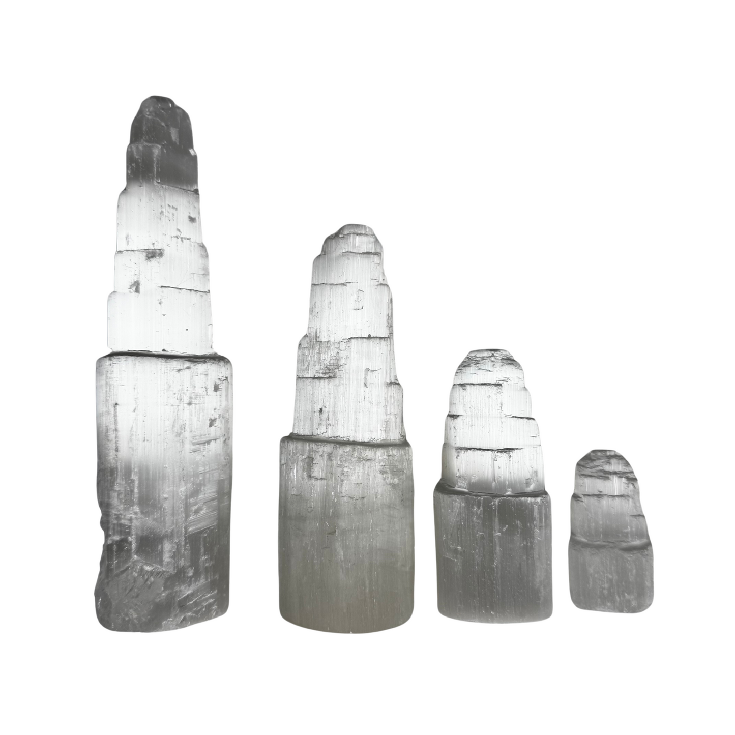 Selenite Tower, Rough Selenite Tower, 6cm, 10cm, 15cm, 20cm