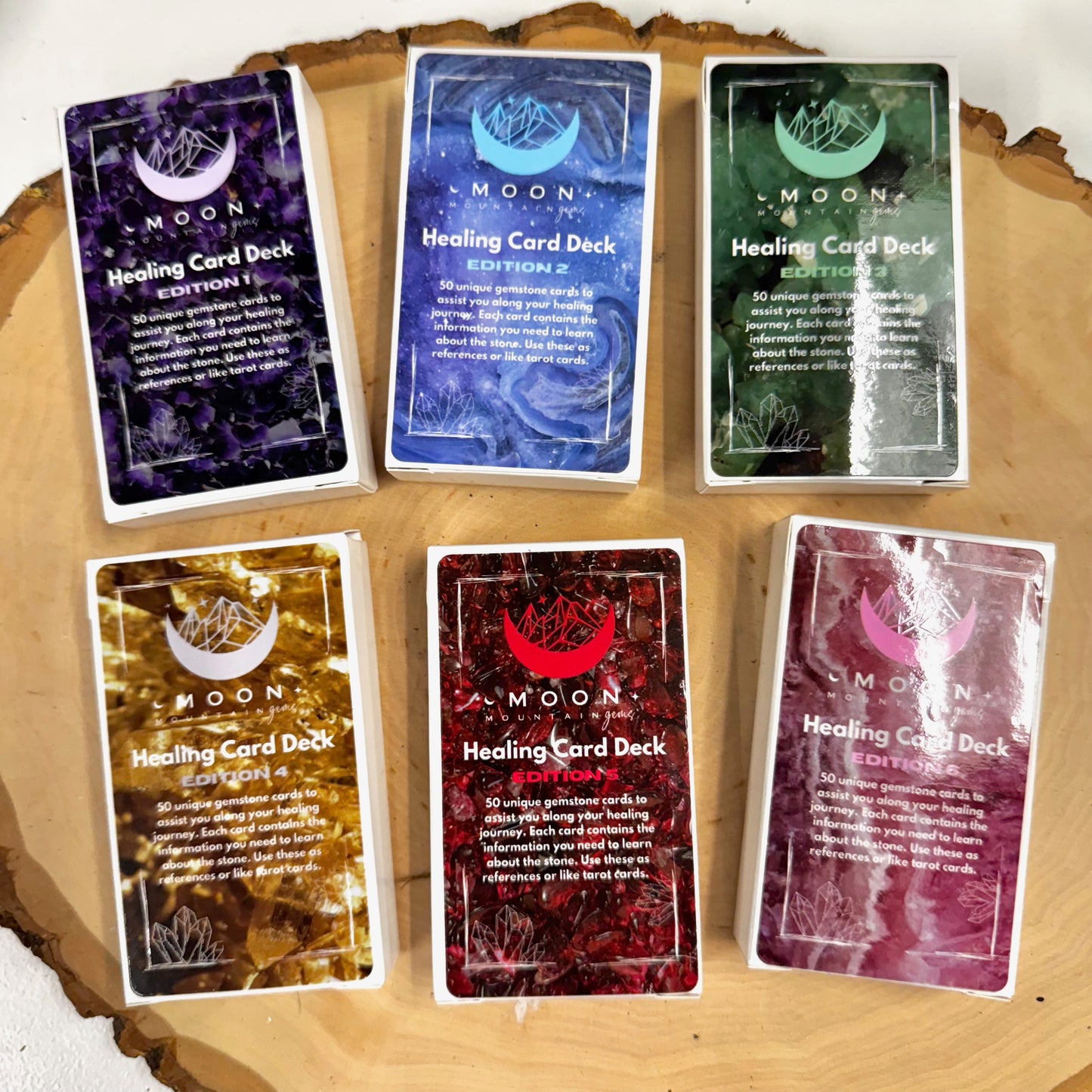 Crystal Card Deck, Edition1-6, Gemstone Identification Cards, Crystal Healing Cards, Crystal Tarot Deck