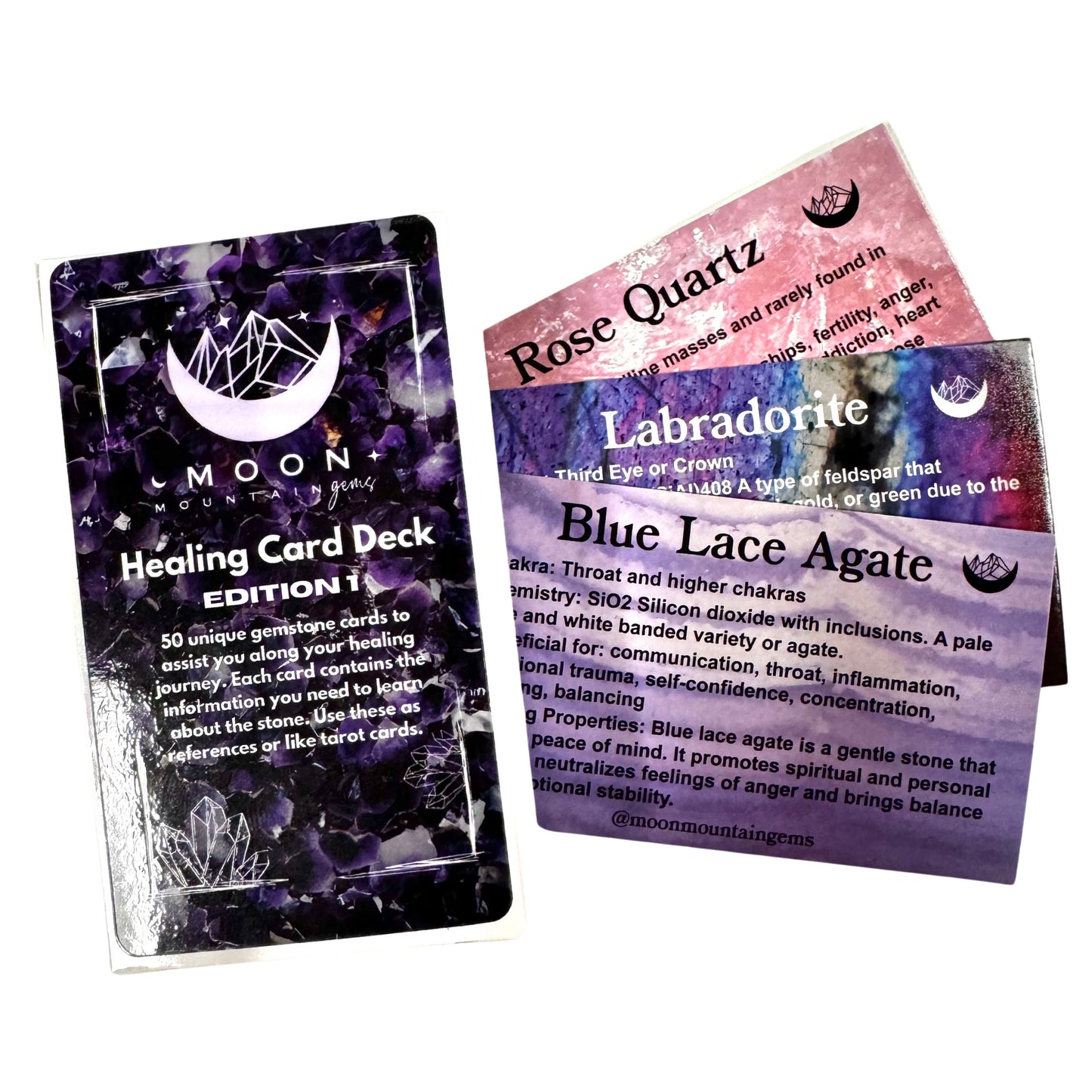 Crystal Card Deck, Edition1-6, Gemstone Identification Cards, Crystal Healing Cards, Crystal Tarot Deck